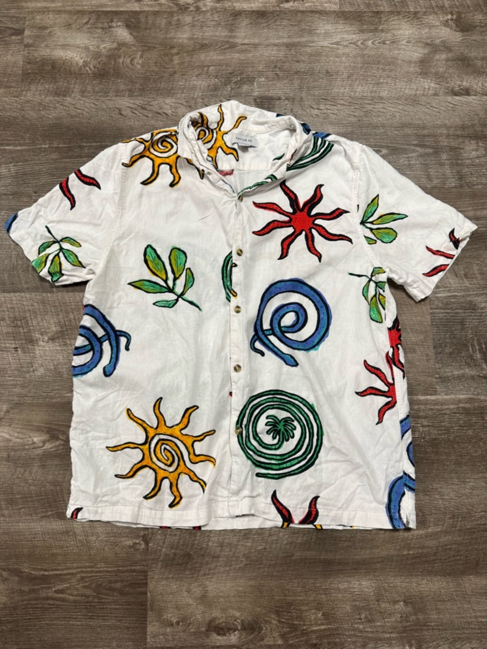 Cotton On Linen Blend Button Front Shirt Size XL
